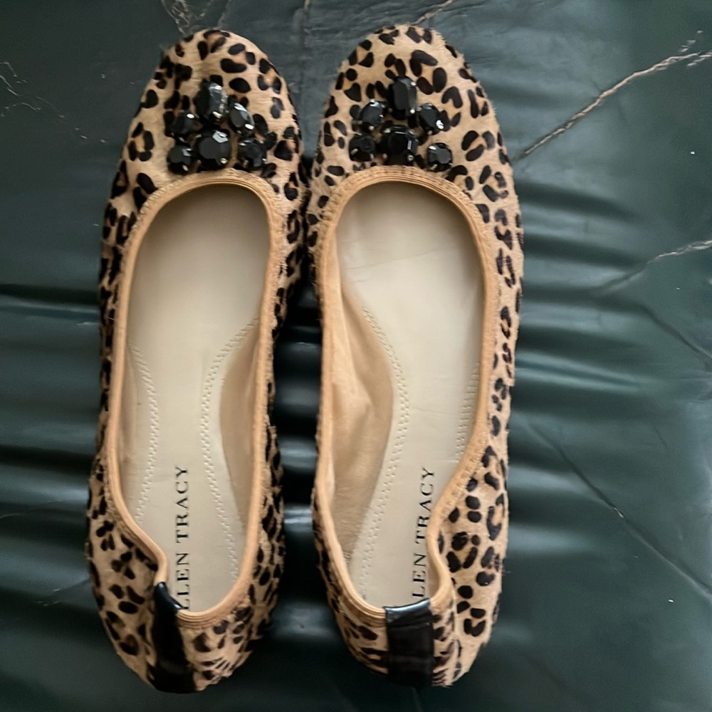 Cheetah and jewel ballet flats